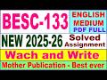 BESC 133 solved assignment 2025-26 in English | besc 133 solved assignment July 2025 | ignou besc133