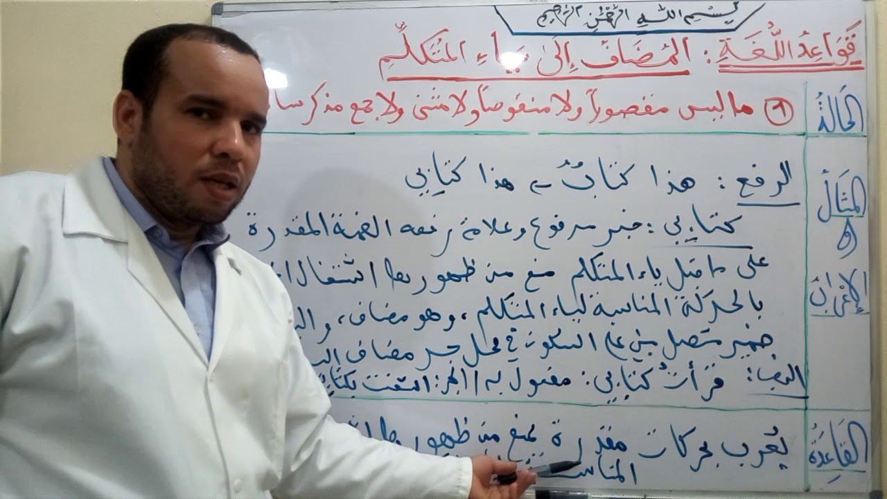 المضاف إلى ياء المتكلم ..تنبيه.باء كتابين تكون مفتوحة في المثنى.