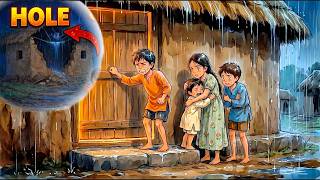 90s Monsoon Flooding , Orphans Looking for Shelter &amp; Kindness | Ghibli Style Indian Village ASMR