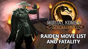 Mortal Kombat Unchained Raiden Move List And Fatality || PPSSPP Emulator Android ||