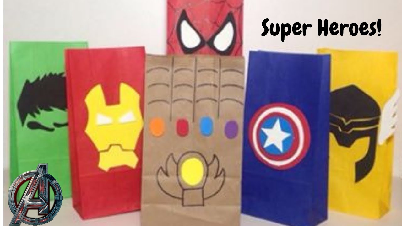 BOLSAS DE DULCES FIESTA DE SUPERHEROES / avengers - YouTube