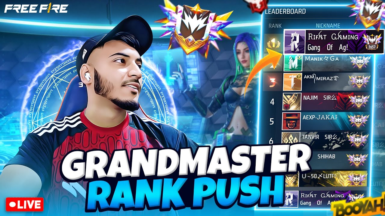 Free Fire Grandmaster Rank Push Live With Facecam ☠️🗿 | 