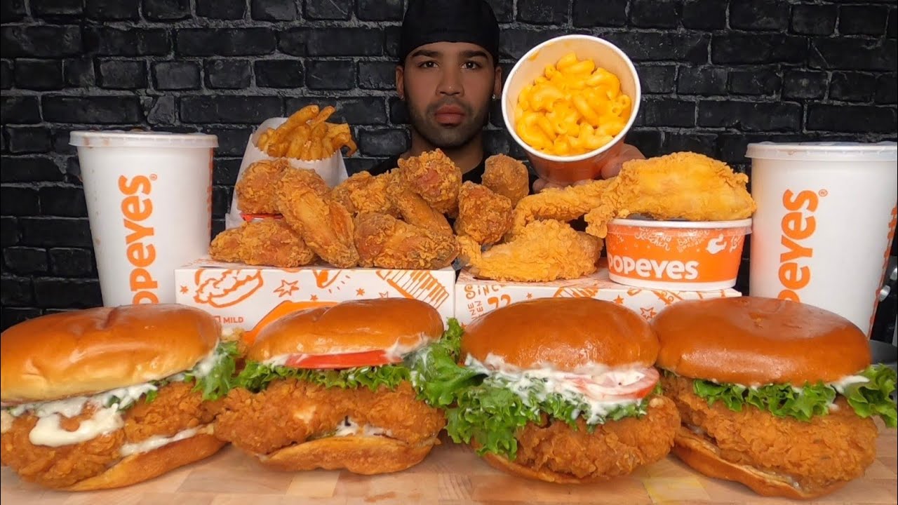 (ASMR NO TALKING) POPEYES MUKBANG