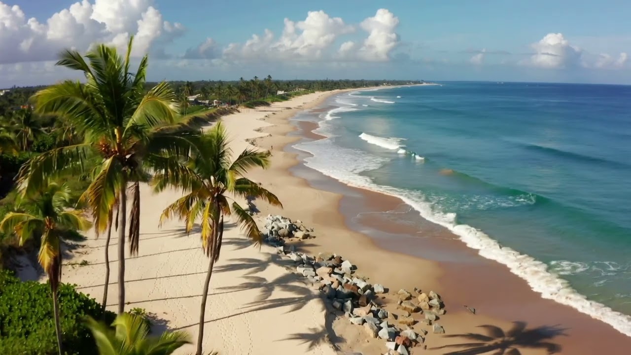 Aerial Bird’s Eye View of Copacabana Beach, Brazil | Footage of Famous Destination
