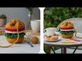 Cute crochet burger drawstring pouch #very easy #for beginners #tutorial