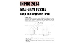 Problem from INPHO 2024 (Mag Grav Tussle) #jee #jeeadvanced #jeeproblems #inpho #olympiad