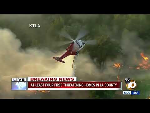 Several fires threatening LA homes