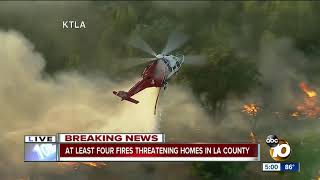 Several fires threatening LA homes