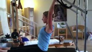 Pilates Cadillac Exercise: Roll Up with Push Thru Bar, bottom loaded