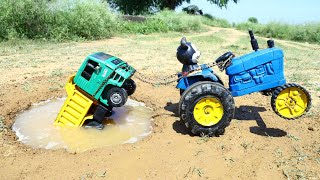 Tata Tipper And Volvo Truck Accident Pulling Out Ford Tractor ? Cartoon Jcb | Swaraj Tractor | Cstoy