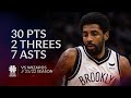 Kyrie Irving 30 pts 2 threes 7 asts vs Wizards 21/22 seasons