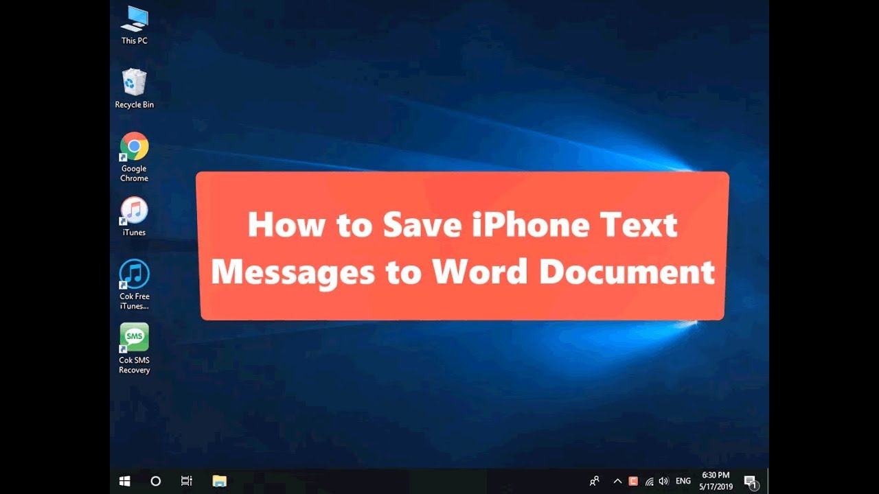 how to save text messages from iphone on computer