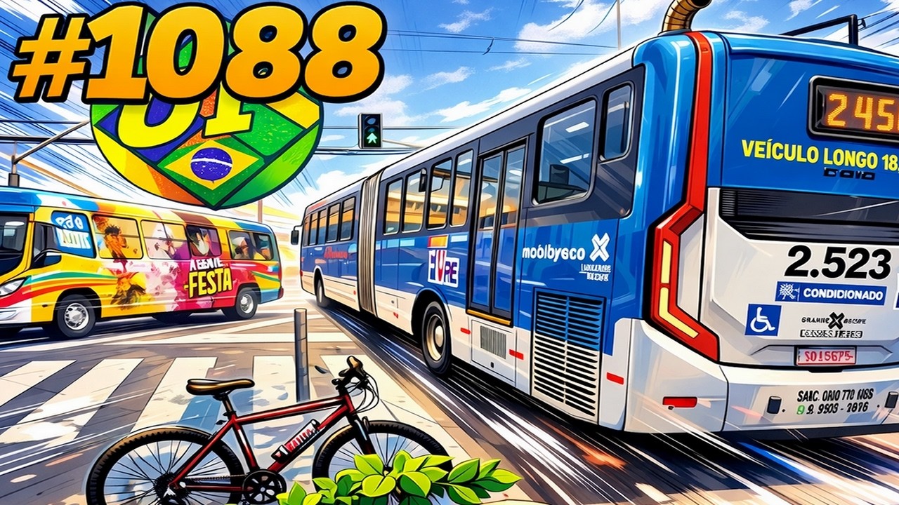 #1088 - Trânsito movimentado e com muitos ônibus na Av. Conde da Boa Vista