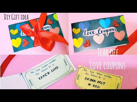 Booklet of Love Coupons | How to make Tear off Love coupons | Last minute Creative Gift Idea