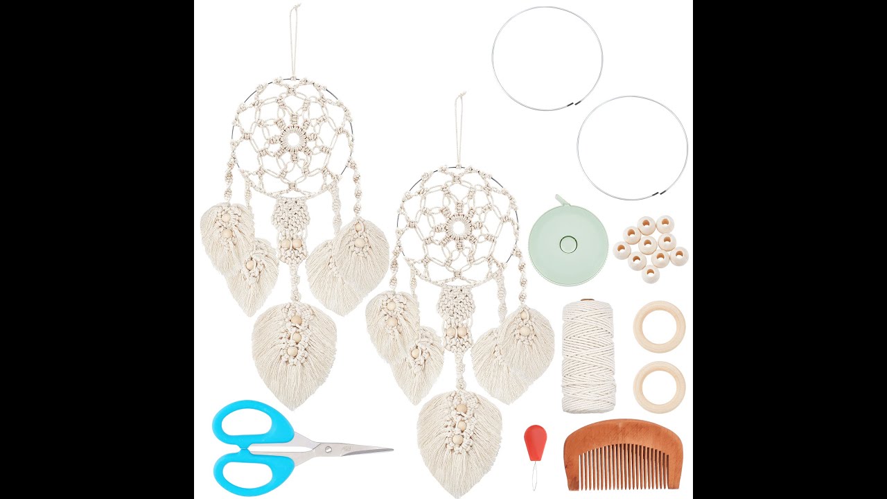 DIY Macrame Dream Catcher with Feather Leaf [STEP BY STEP Video ...