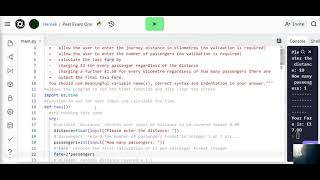 Python Tutorials - GCSE Exam Question  - Calculating the Taxi Fare