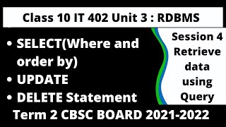 Celebrity Unit 3 : Retrieve Data using Query | SELECT UPDATE & DELETE Statement DBMS | Class 10 IT 402 Net Worth