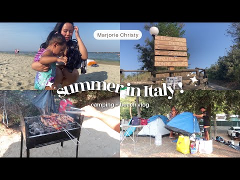 vlog 50 | summer in Italy ☀️ : camping ⛺️ + beach vlog 🏖️🌊