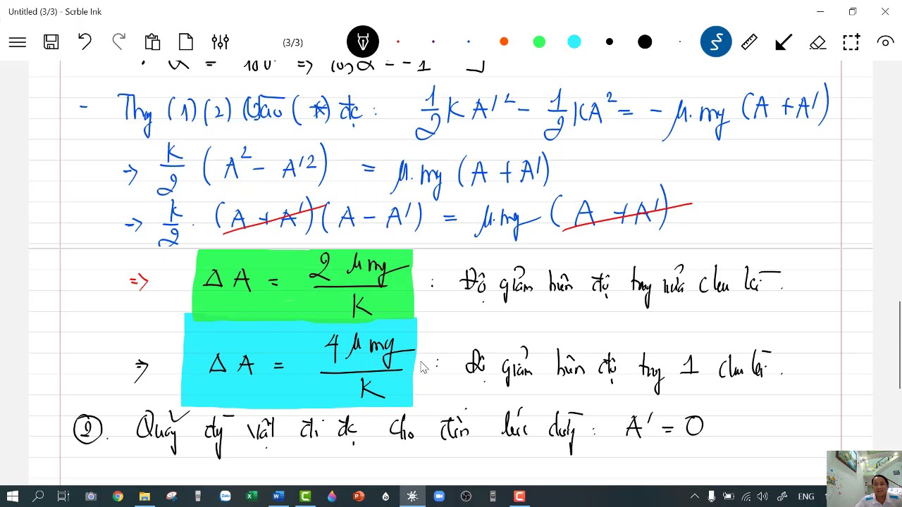 LÍ THUYẾT DAO ĐỘNG CON LẮC LÒ XO CÓ MA SÁT