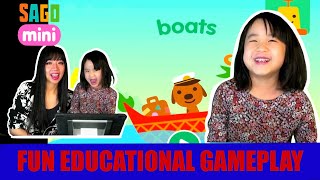 Sago Mini World Boats gameplay with Ella and Mommy | Learn numbers, packing suitcase, and more