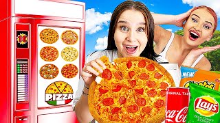 100€ für AUTOMATEN ESSEN ! 🍭🤤 ausgeben! (kostenlose Snacks) - Celina