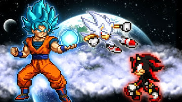 Goku SSB Perfect Blue OP(AF) VS Sonic Chaos V4 JVL OP(AF) & Shadow OP(AF) in Jump Force Mugen