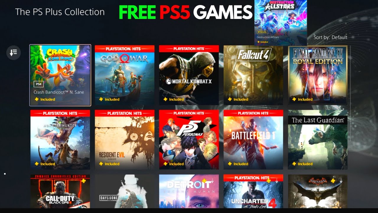 Free PS5 Games PS Plus Collection All Free Games YouTube