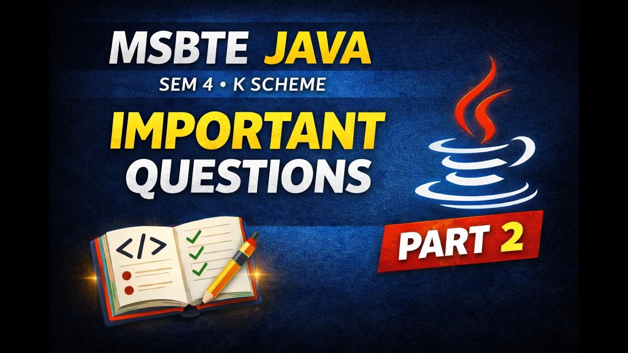 MSBTE 4th Sem Java Important Questions Part 2 | 4 & 6 Marks | JPR | K ...