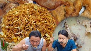 အစ်ကိုကြီးလုပ်ကျွေးတဲ့ ဝက်သားတုတ်ထိုးနဲ့အသုပ်😋🔥