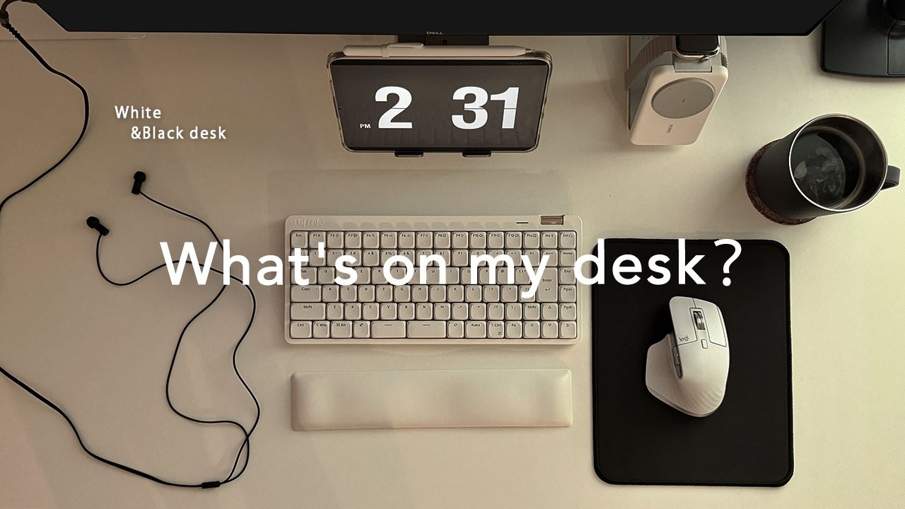 デスクツアー | シンプルだけど快適なデスク環境 💻white & black desk setup - YouTube