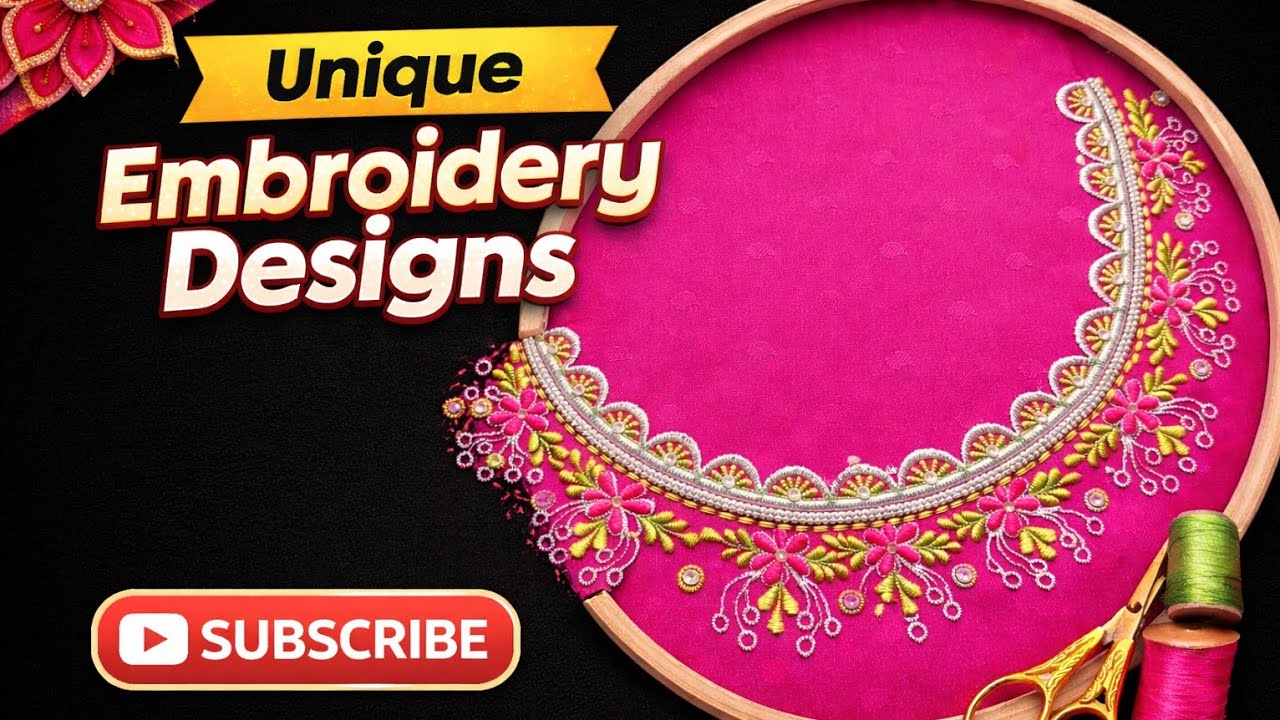  ಈಸಿಯಾಗಿ ಕಲಿಯಬಹುದಾದ ಮಷೀನ್ ಎಂಬ್ರಾಯ್ಡರಿ #ಸಿಂಪಲ್ ಡಿಸೈನ್ # Machine Embroidery @uniqueembroiderydesigns 