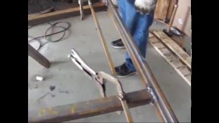 Building a Driveway Gate Part 1of 3 Step by Step process of constructing a steel dual swing driveway gate.