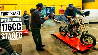[RDTLC 176cc] First start of the Stage6 88cc twin cylinder x2 😍🤝 Test SHERCO on Dyno (34hp)