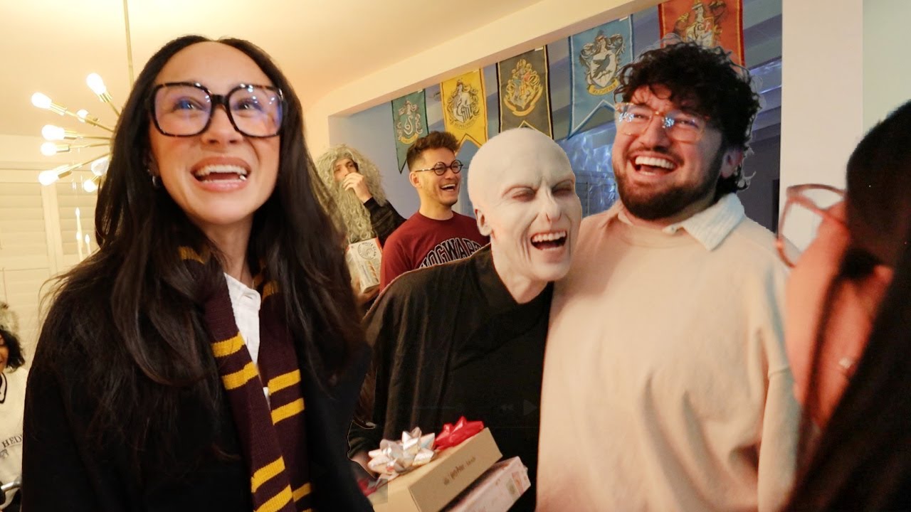 FRIENDS REACT TO VOLDEMORT MAKEUP TRANSFORMATION (harry potter birthday vlog)