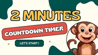MONKEY COUNTDOWN ! 2:00 🐵 countdown timer from 2 minutes to zero in minutes and seconds / 120"' - 0