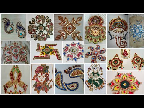 Diwali beautiful and creative Rangoli designs | Kundan Rangoli designs for Diwali