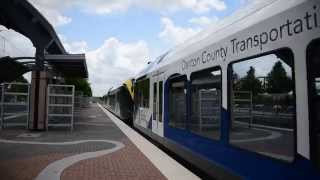 DCTA Stadler GTW 2/6 DMU #108 on the A-train departing Trinity Mills