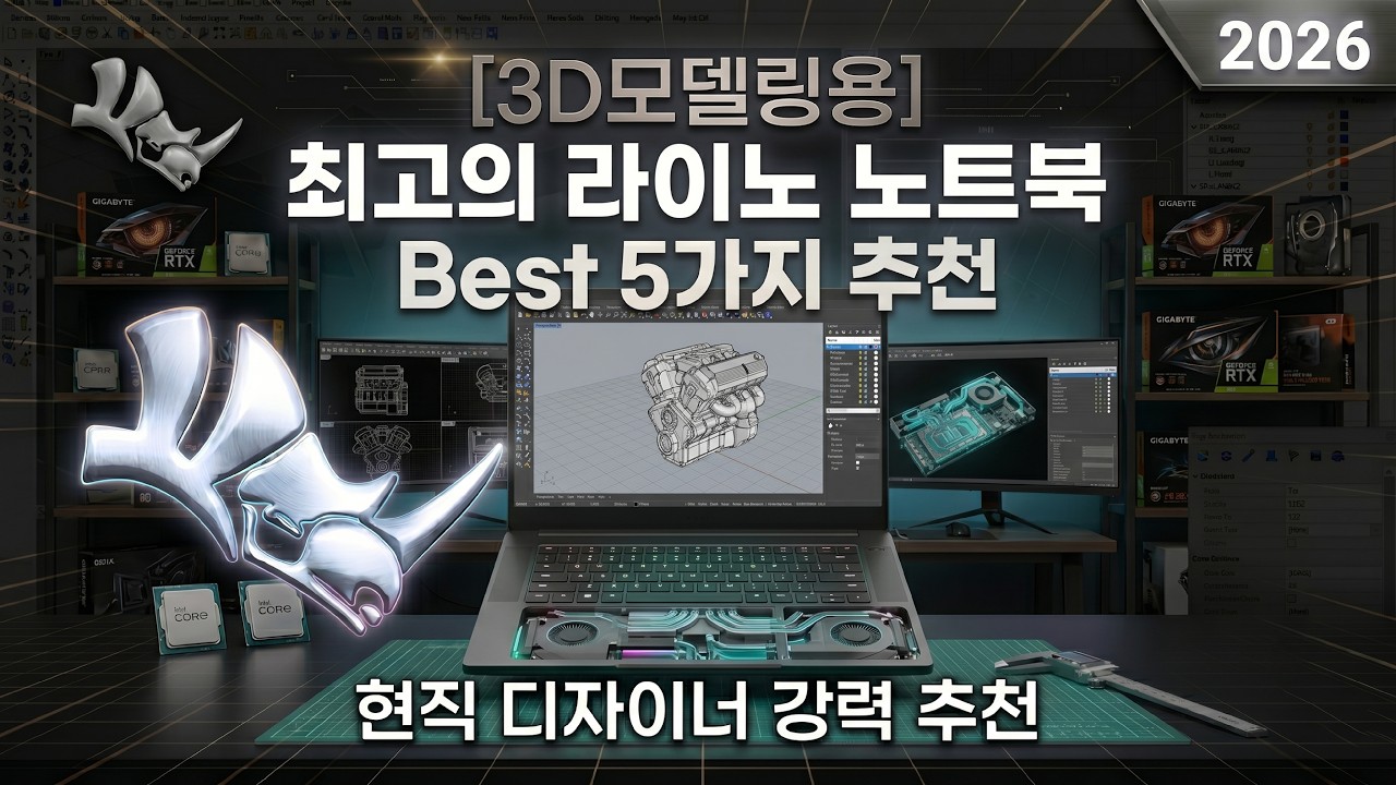"2026 라이노 노트북 BEST 5" 제품, 건축, 인테리어 3D모델링을 위한 노트북 구매 가이드 (가성비·고사양)