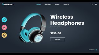 How to make headphone landing page | Headphone Website Landing Page with HTML CSS & JS
