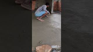 Polish floor cement job