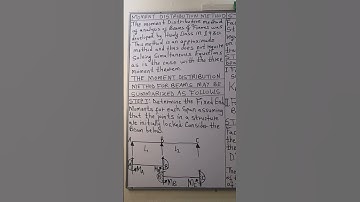 Introduction to Moment Distribution Method of analysis of structures. #george_kamiti