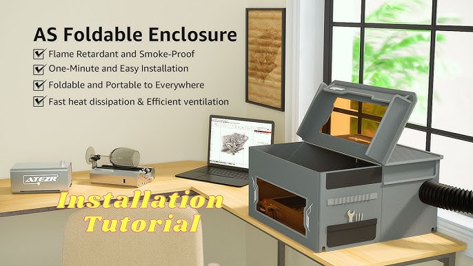 Atomstack FB2 Enclosure Foldable Dust-Proof Cover Universal Laser Engraver  Fireproof Protective Box 2M Smoke Pipe for X30 X20 D1 - ChiTu Systems!