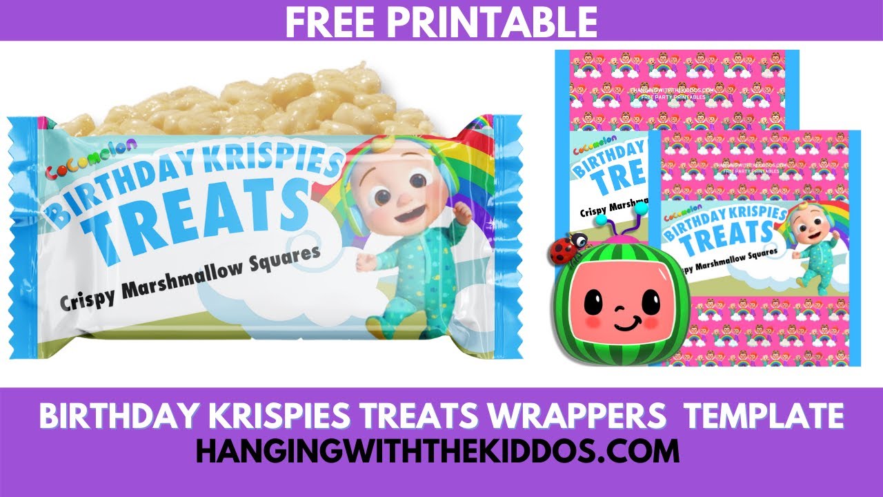 Cocomelon Free Printables Free Cocomelon Party Printable Rice Krispie ...