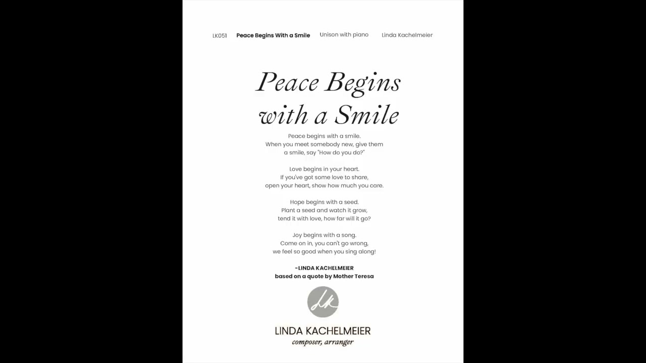 Peace Begins with a Smile | Linda Kachelmeier - YouTube