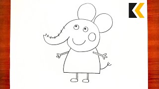 How To Draw Emily Elephant Draw Peppa Pig Characters Easily