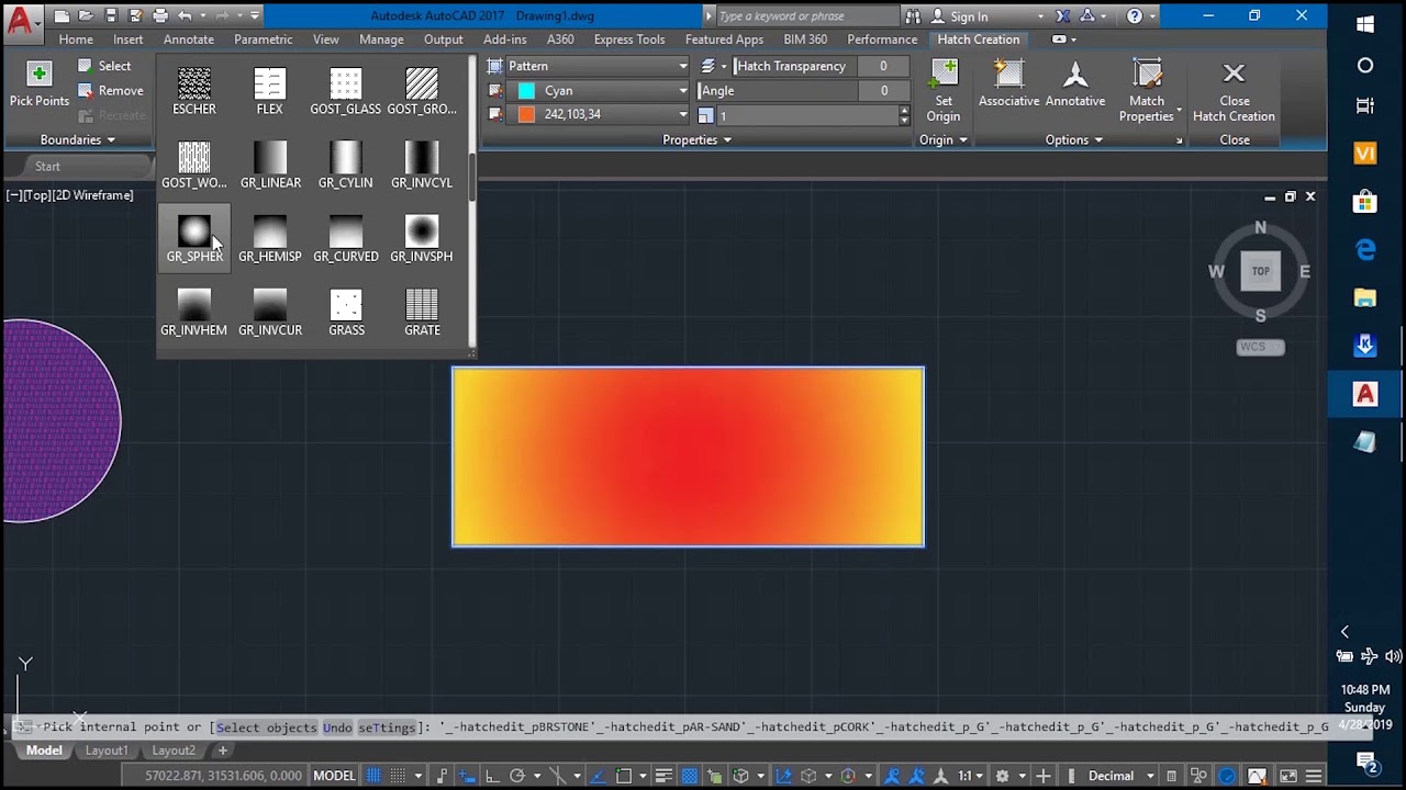 cara memberi warna gambar pada autocad YouTube