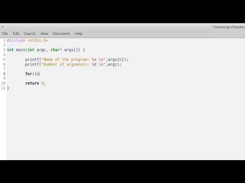 Printing Command Line Arguments in a basic C program.