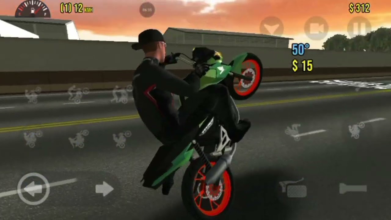 Dando fuga de titan 160 2025 no jogo moto wheelie 3D 