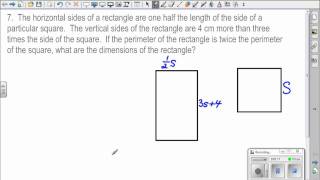 Word Problem - Square/Rectangle