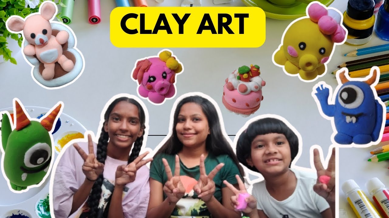 मातीचा खेळ आणि क्युट कार्टून 🤩 Kids vs Clay 😂 | मजेदार Clay Art Challenge